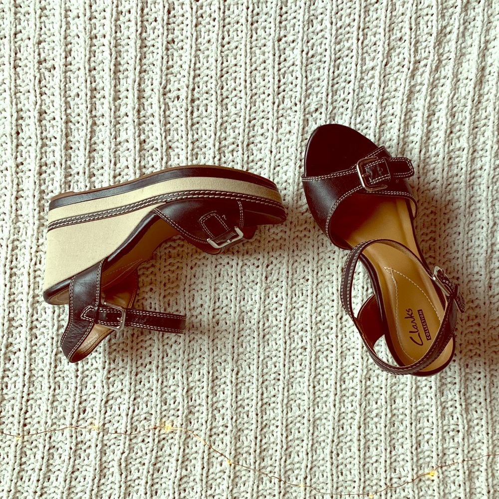 Clarks Zia Castle Platform Wedge Sandal🖤